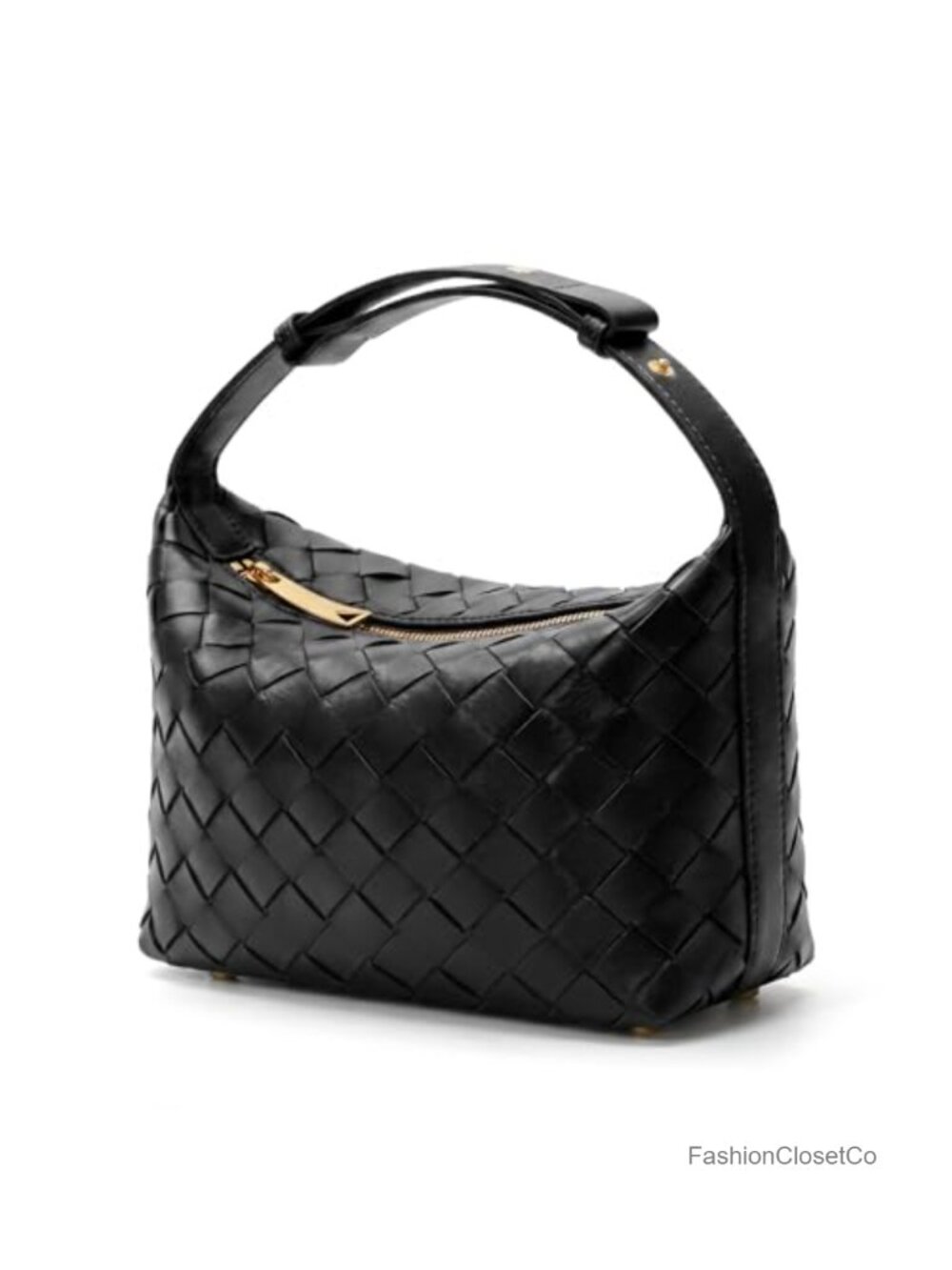 Hand-Woven Faux Suede Hobo Bag with Adjustable Strap